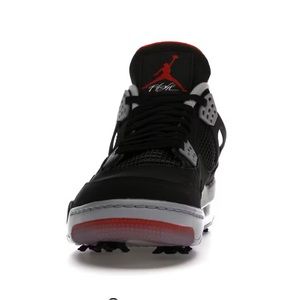 Nike Jordan 4 Retro Bred Golf Black/Fire Red/Shoes Mens 11